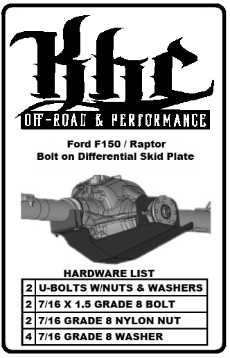 Ford F150 & Raptor Differential Skid Plate