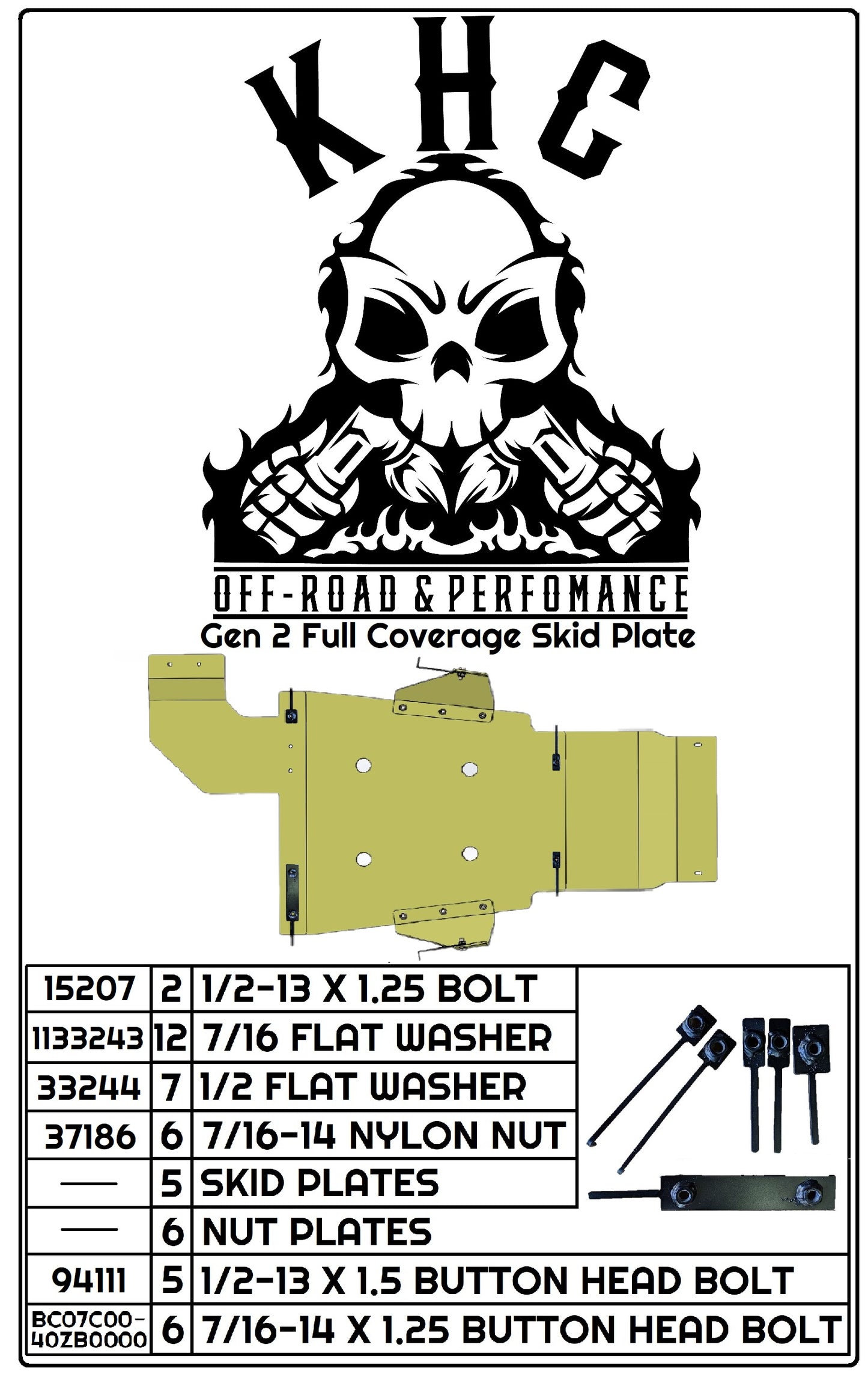 KHC Off-Road Full Coverage Skid Plate Kit, 2017-Current Raptor & 15-Current F150