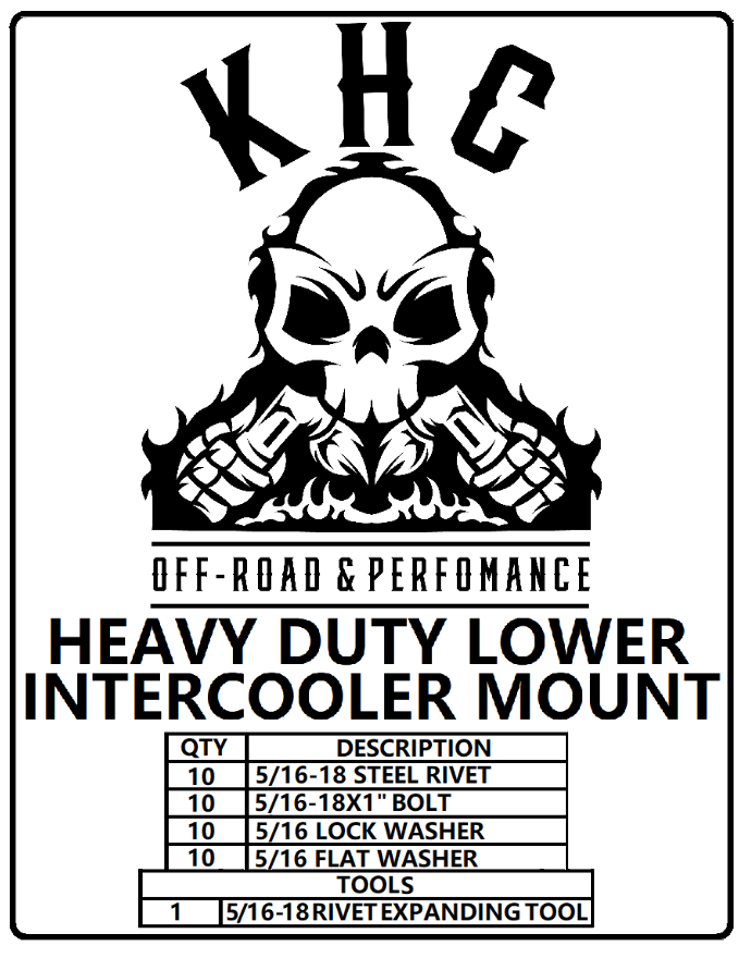 KHC Heavy Duty Lower Intercooler Mount (Gen 2 Raptor & Gen 13 F150)