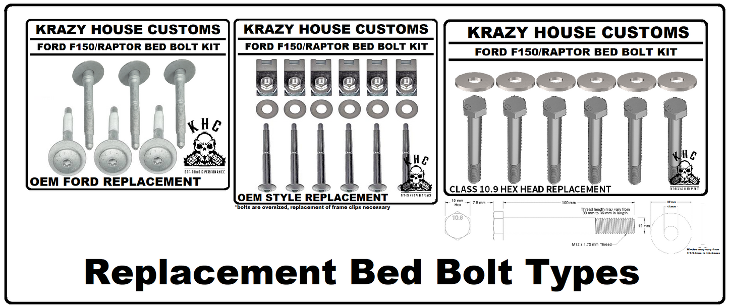 KHC Ford Raptor/F150 Bolt in bed supports "Tailgater Edition"