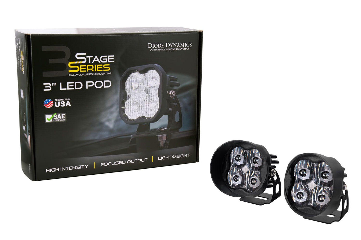 Copy of Diode Dynamics - Stage Series 3" SAE/DOT White Angled LED Pod (pair)