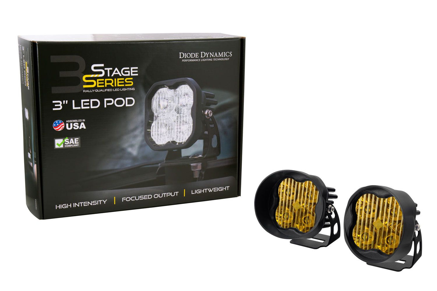 Diode Dynamics - Stage Series 3" SAE/DOT Amber Angled LED Pod (pair)