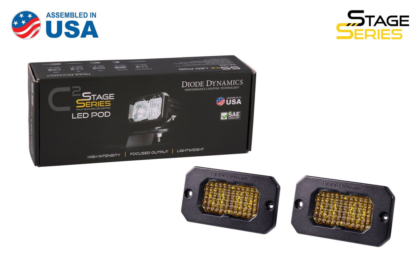Diode Dynamics - Stage Series 2" Yellow Flush Mount LED Pod