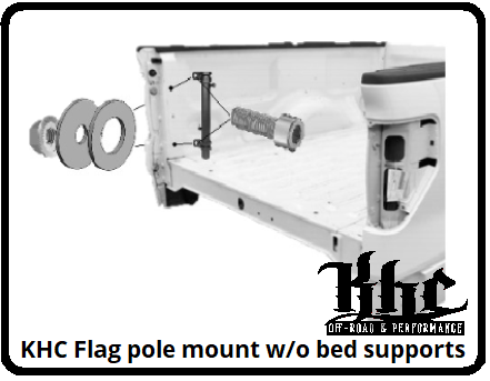 KHC Off-Road Bolt In Bed Mounted Flag / Antenna Holder