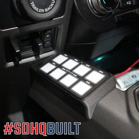 SDHQ Off Road '17-20 Ford Raptor SDHQ Built Switch Pros SP-9100 Flow Through Center Console Keypad Mount