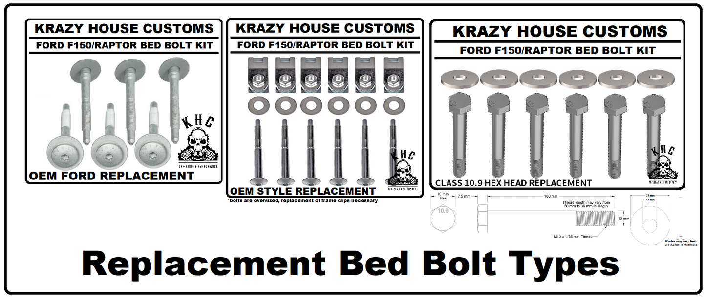 KHC Ford Raptor/F150  Bolt in bed supports "Tailgater Edition"