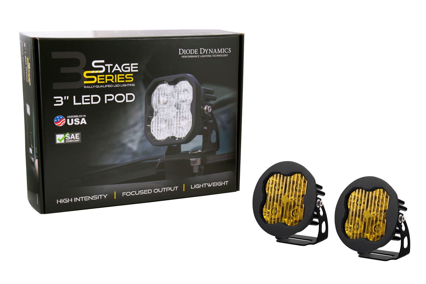 Diode Dynamics - Stage Series 3" SAE/DOT Amber Round LED Pod (pair)