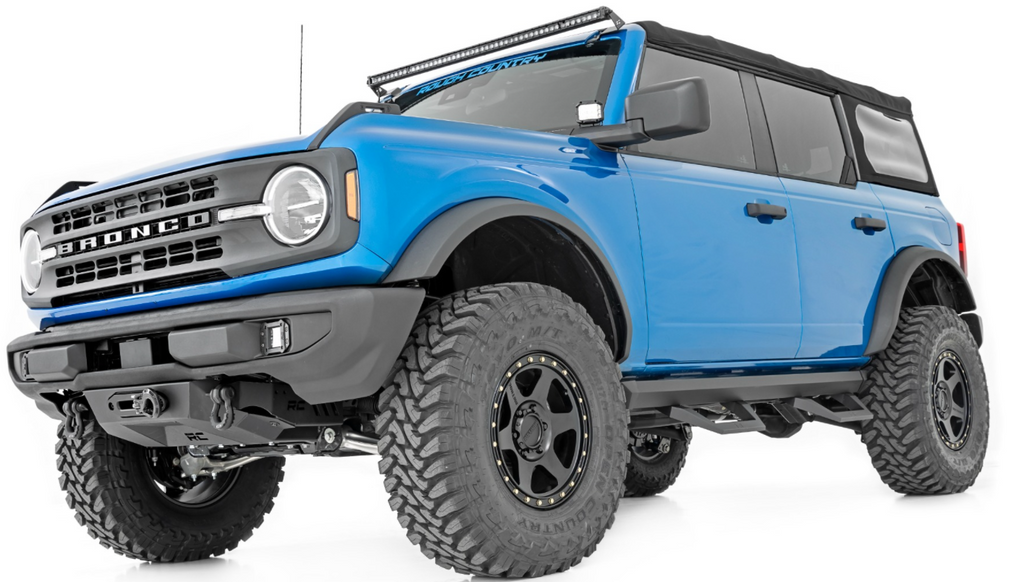 Rough Country - SRX2 ADJUSTABLE ALUMINUM SIDE STEPS | FORD BRONCO (2021-2022) 