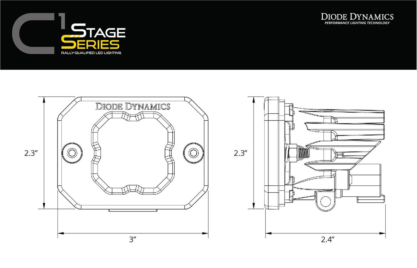 Diode Dynamics - Stage Series C1 Flush Mount LED Pod