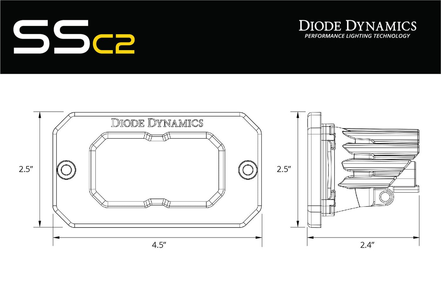 Diode Dynamics - Stage Series 2" Yellow Flush Mount LED Pod